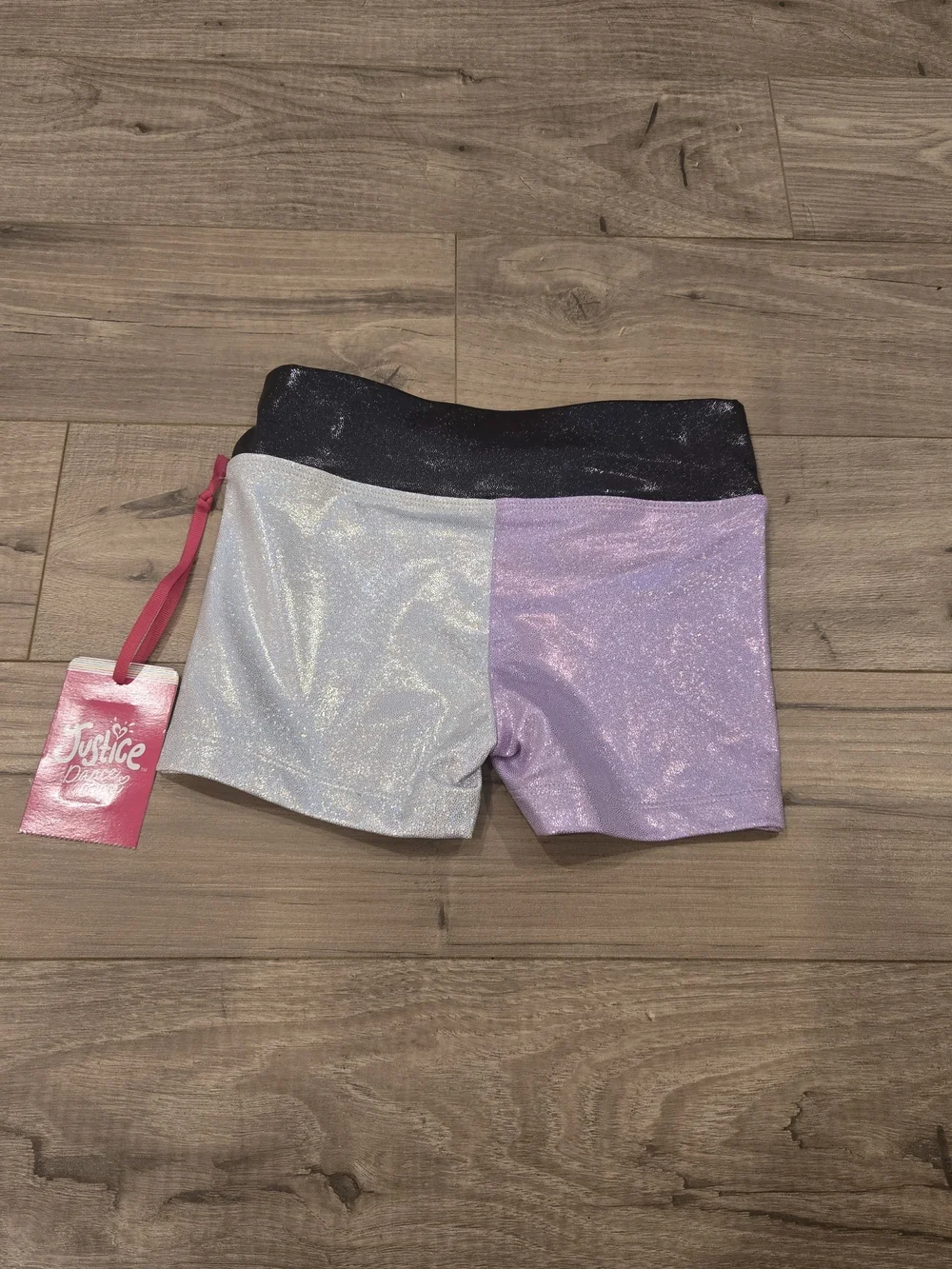 NWT Justice Girls Split Metallic Cinch Waistband Shorties Size available XS 5/6